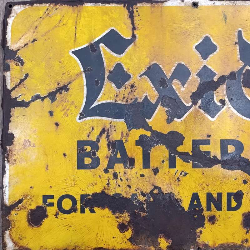Vintage Exide Batteries for Cars and Trucks enamel sign
