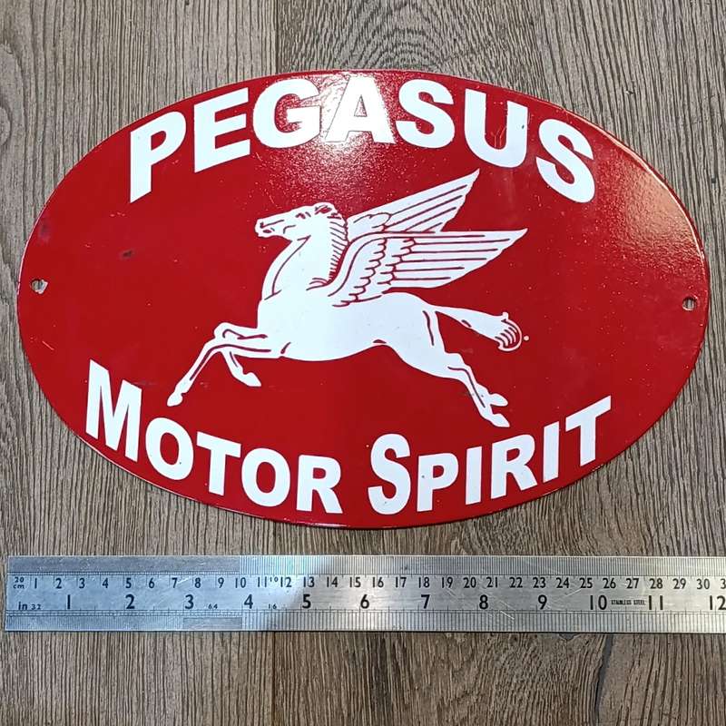 Vintage Pegasus Motor Spirit enamel sign