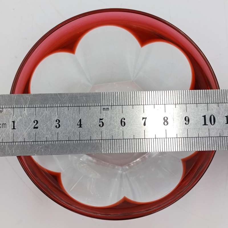 Set of 6 vintage Val St Lambert crystal pudding bowls