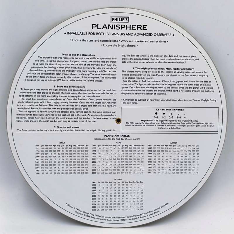 Vintage Philips Planisphere map of the stars