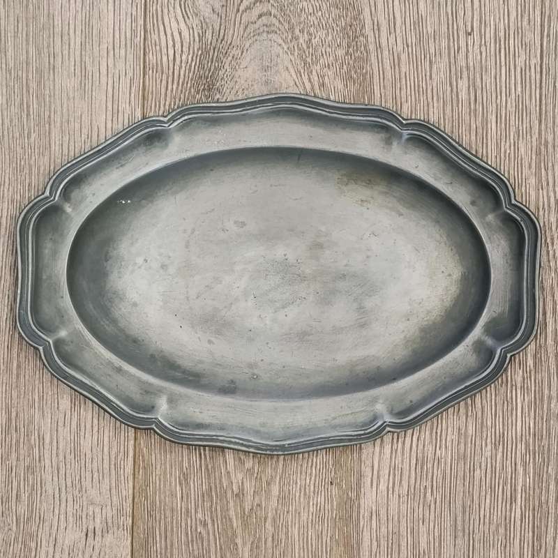 Antique oval pewter platter