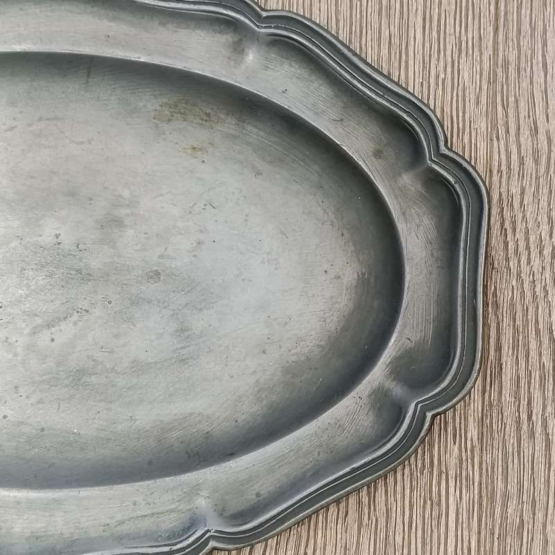 Antique oval pewter platter