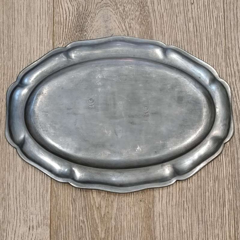 Antique oval pewter platter