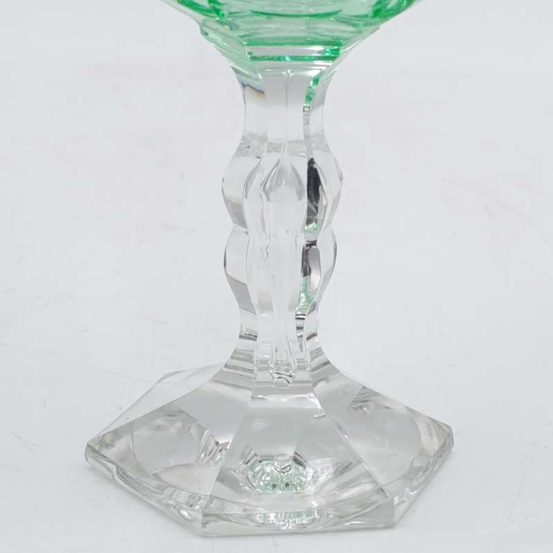 Arte Nouveau Uranium glass Lemon green glass - footpiece chipped