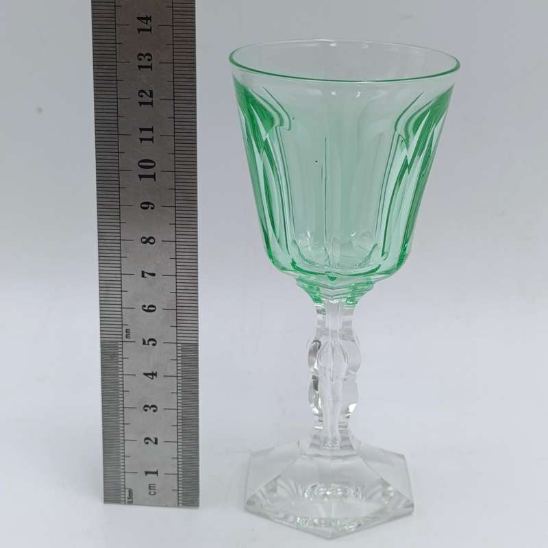 Arte Nouveau Uranium glass Lemon green glass - footpiece chipped