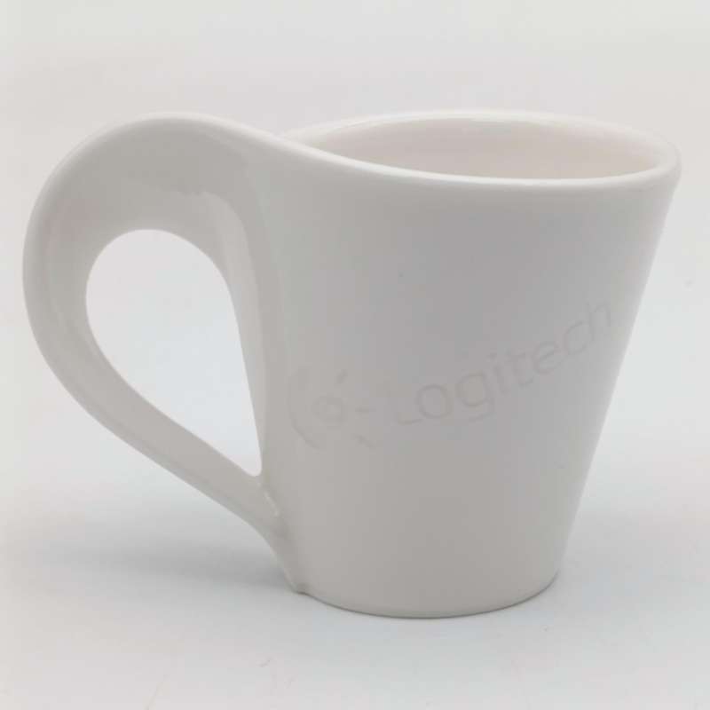 Villeroy and Boch espresso cup and saucer with Logitech advertising in box