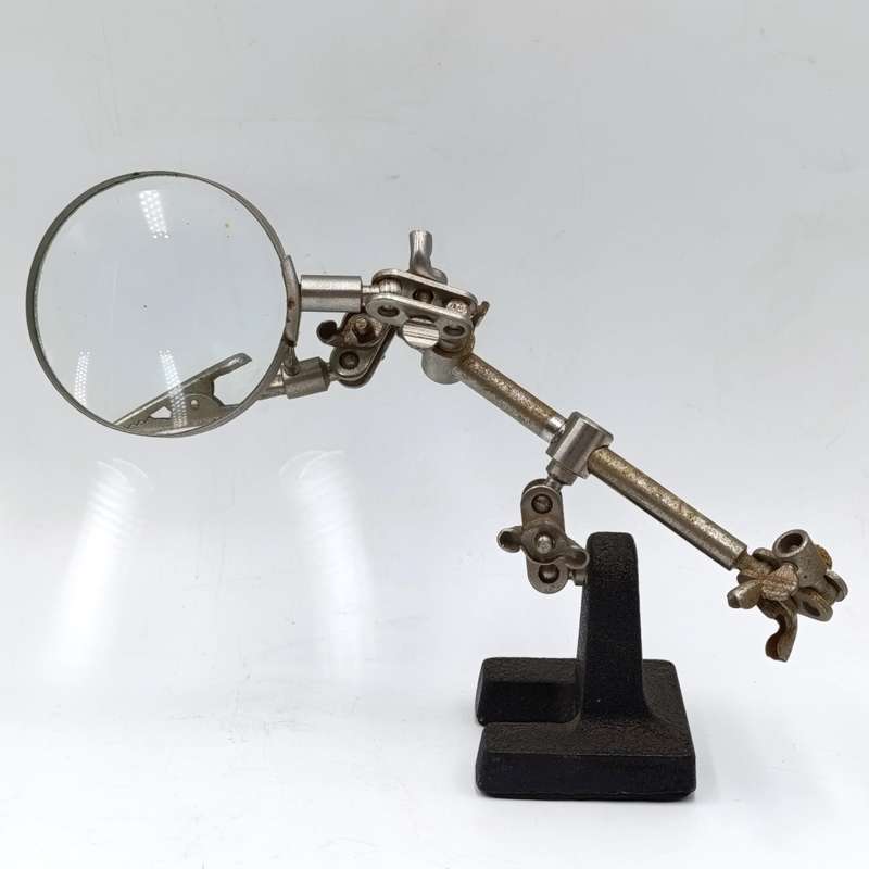 Vintage hobby clamps with magnifying glass