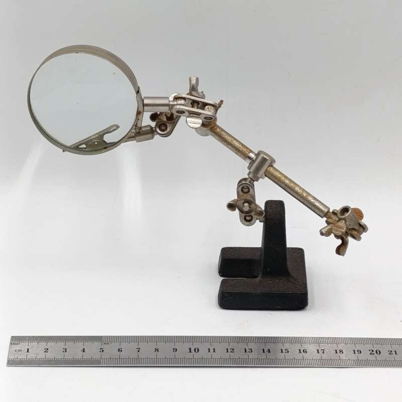 Vintage hobby clamps with magnifying glass