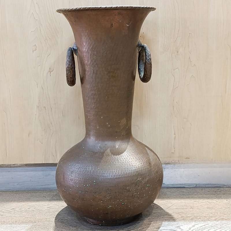 Vintage large copper vase with handles