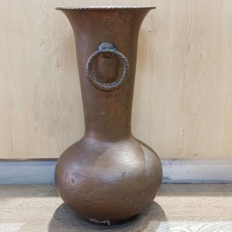 Vintage large copper vase with handles