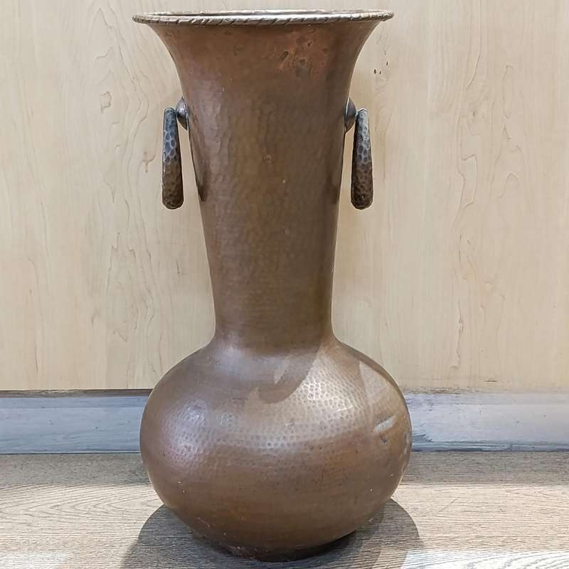 Vintage large copper vase with handles