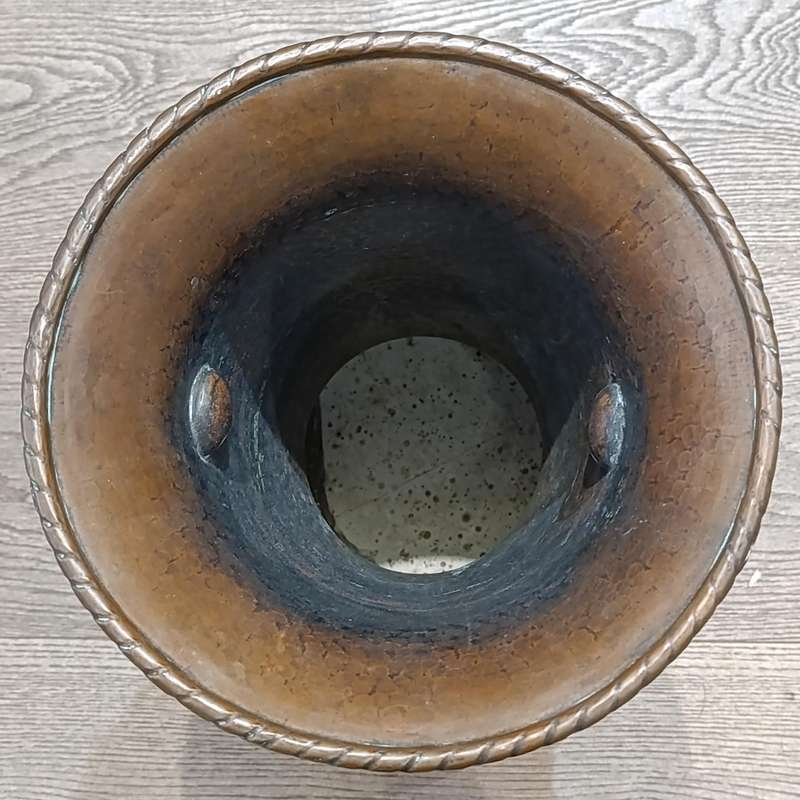 Vintage large copper vase with handles