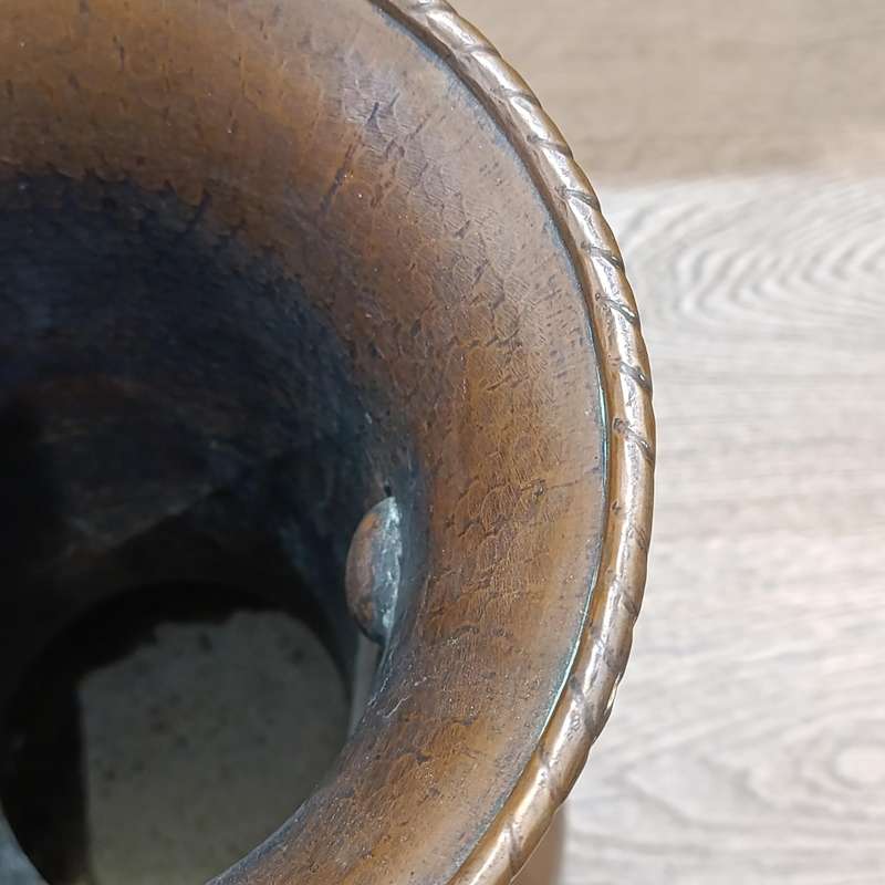 Vintage large copper vase with handles