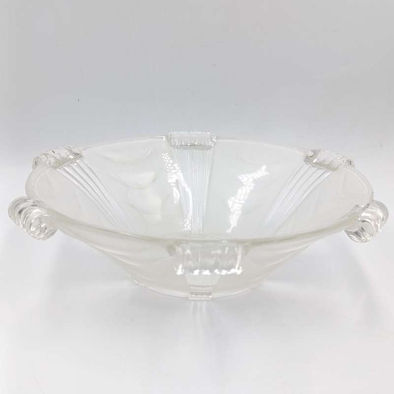 Vintage Art Deco frsted glass bowl - have some wear on footpieces