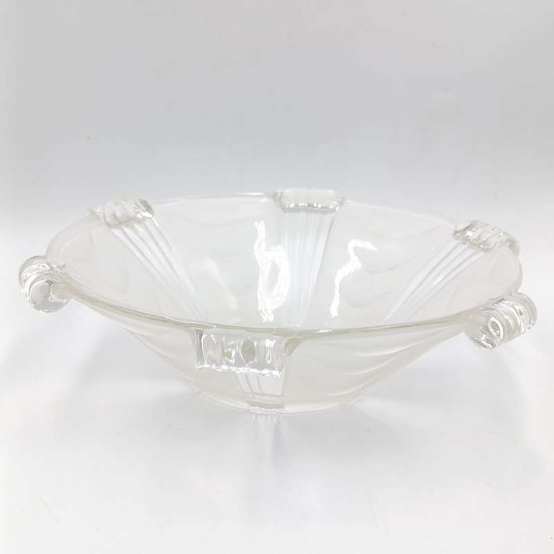 Vintage Art Deco frsted glass bowl - have some wear on footpieces