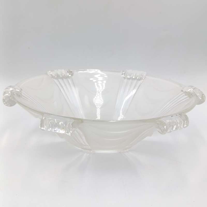 Vintage Art Deco frsted glass bowl - have some wear on footpieces