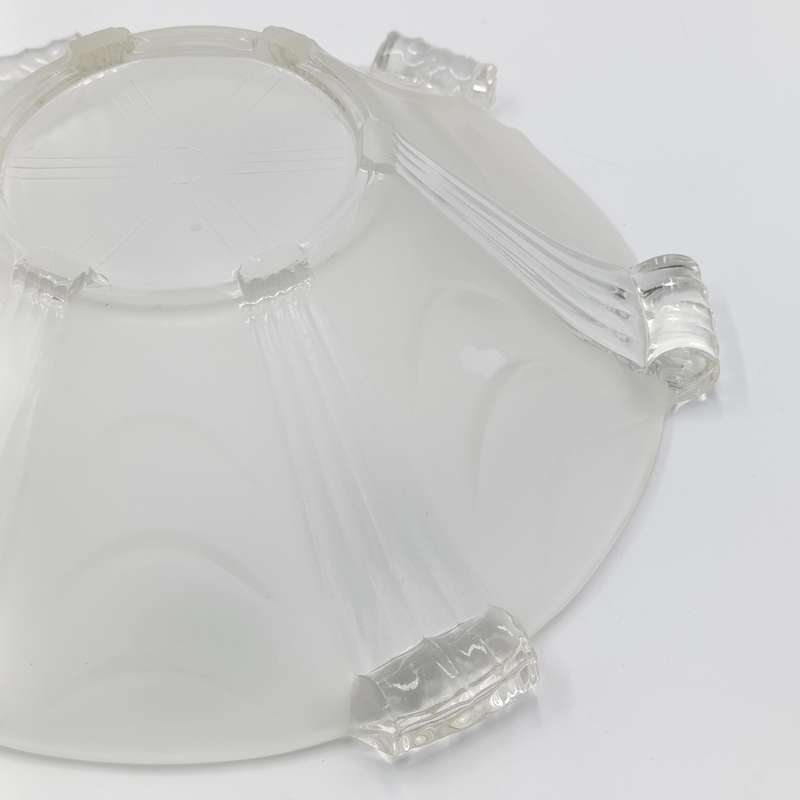 Vintage Art Deco frsted glass bowl - have some wear on footpieces