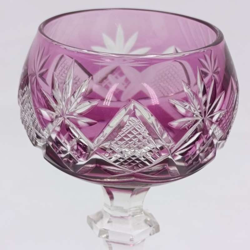 Vintage Val st Lambert crystal purple Liqueur glass
