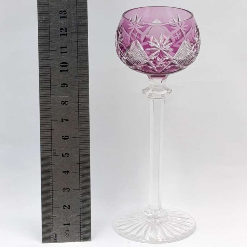 Vintage Val st Lambert crystal purple Liqueur glass