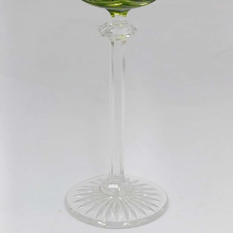 Vintage Val st Lambert crystal green Liqueur glass