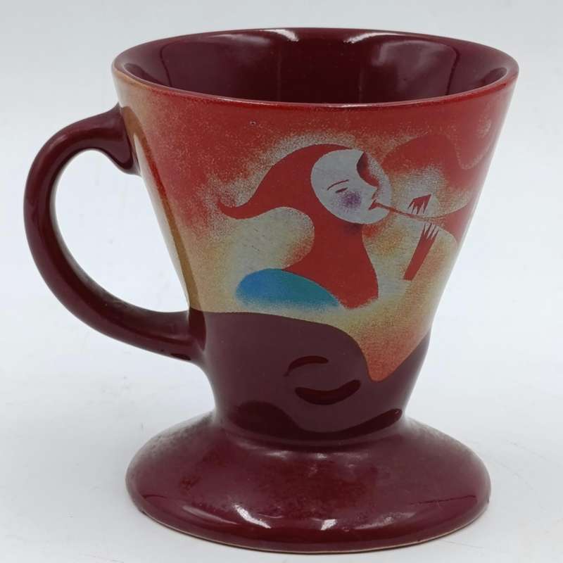 Pair of signed Linda Frichtel Jester coffee cups