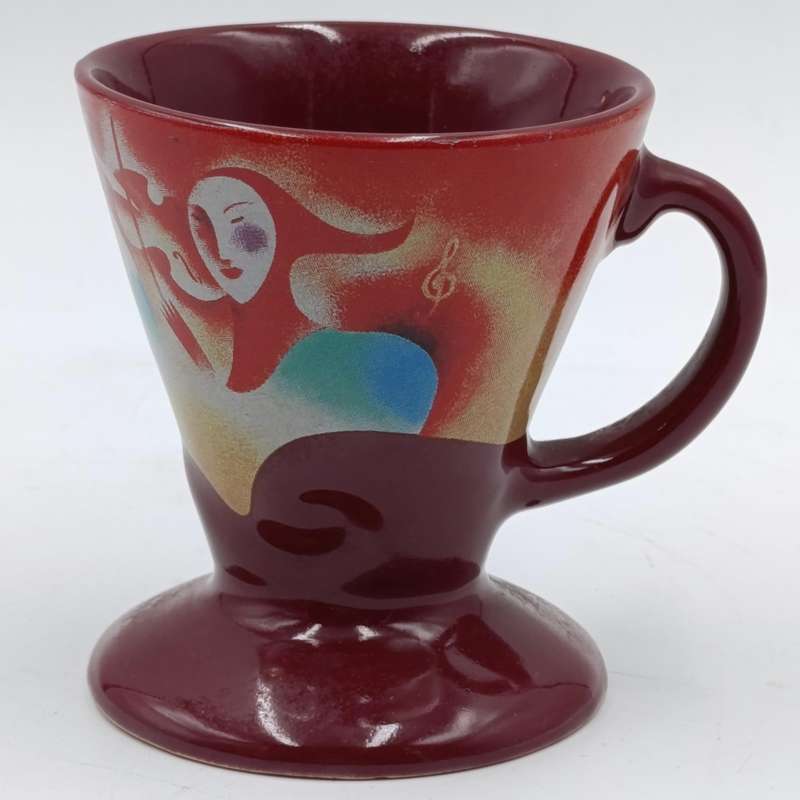 Pair of signed Linda Frichtel Jester coffee cups