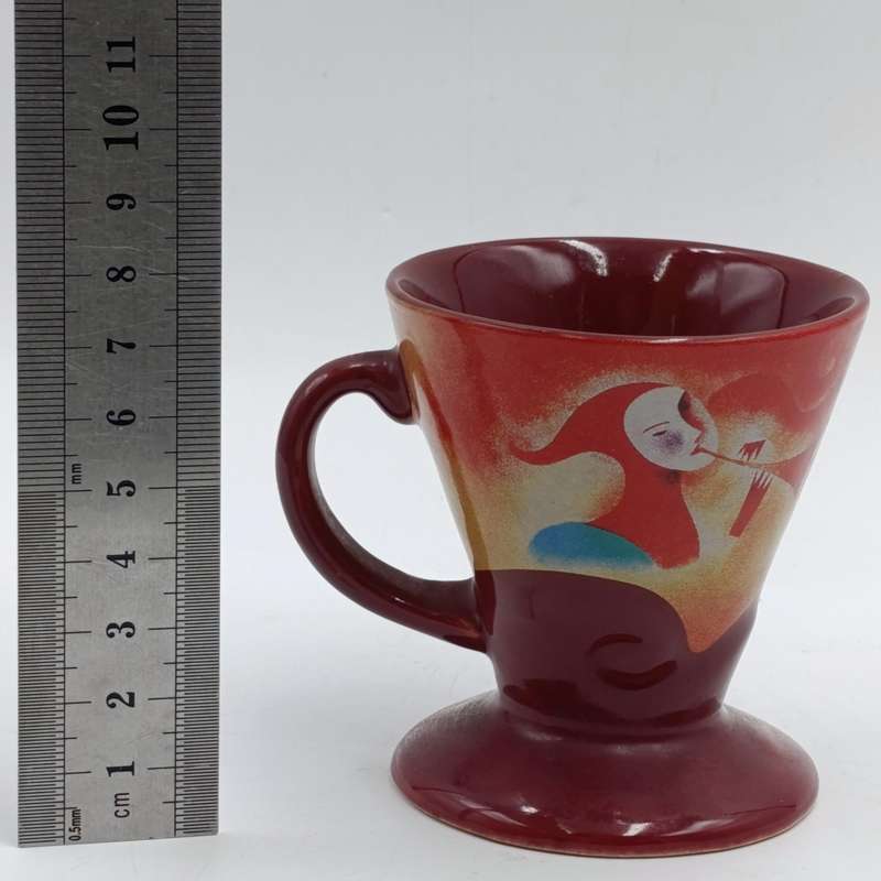 Pair of signed Linda Frichtel Jester coffee cups