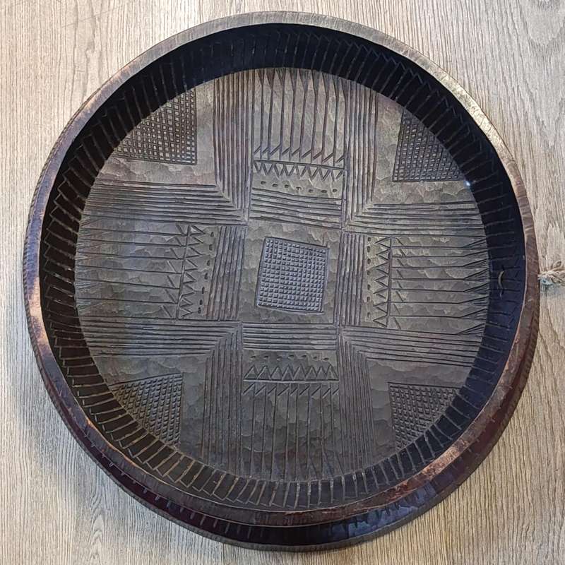Antique gurage Tribe tree injera serving platter/bowl from Ethiopia