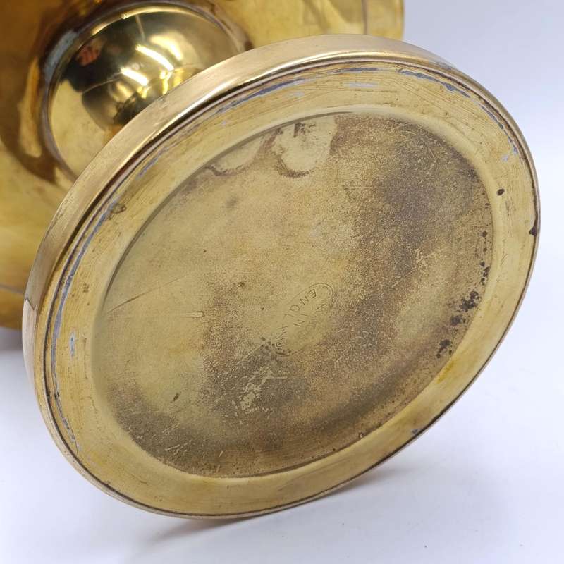 Vintage brass fruit bowl with brass lion head handles