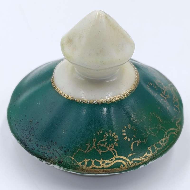 Vintage Gold and Green Limoges style teapot, milk jug and sugar bowl