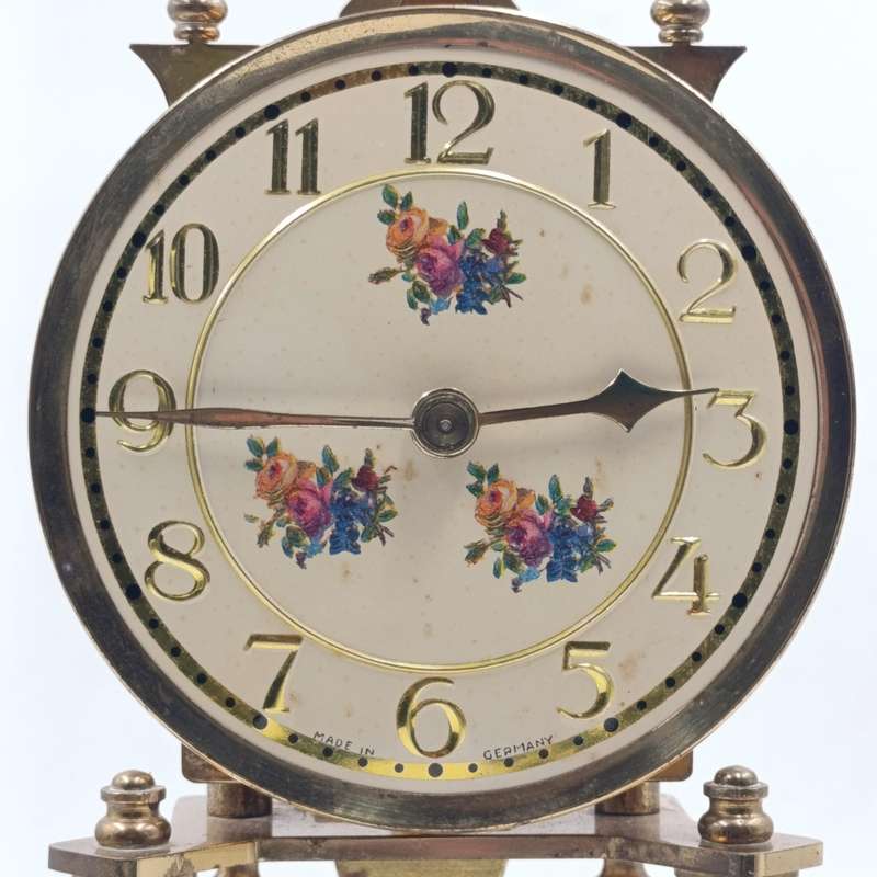 Vintage German 400-day anniversary dome clock with acrylic dome - runs and stops