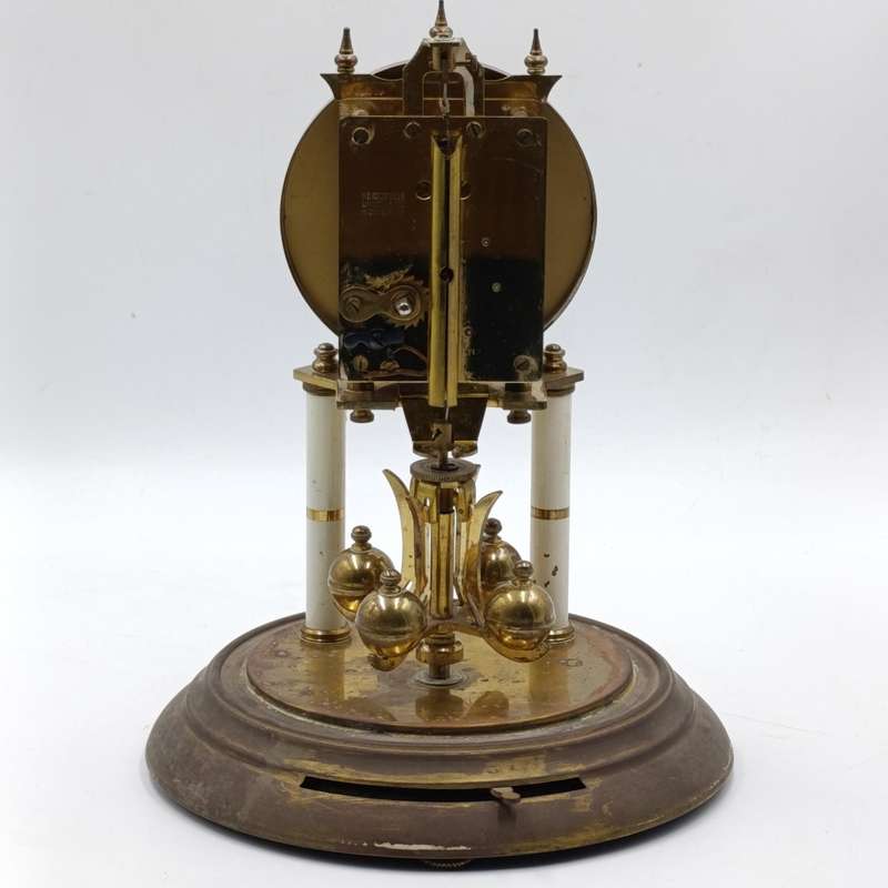 Vintage German 400-day anniversary dome clock with acrylic dome - runs and stops