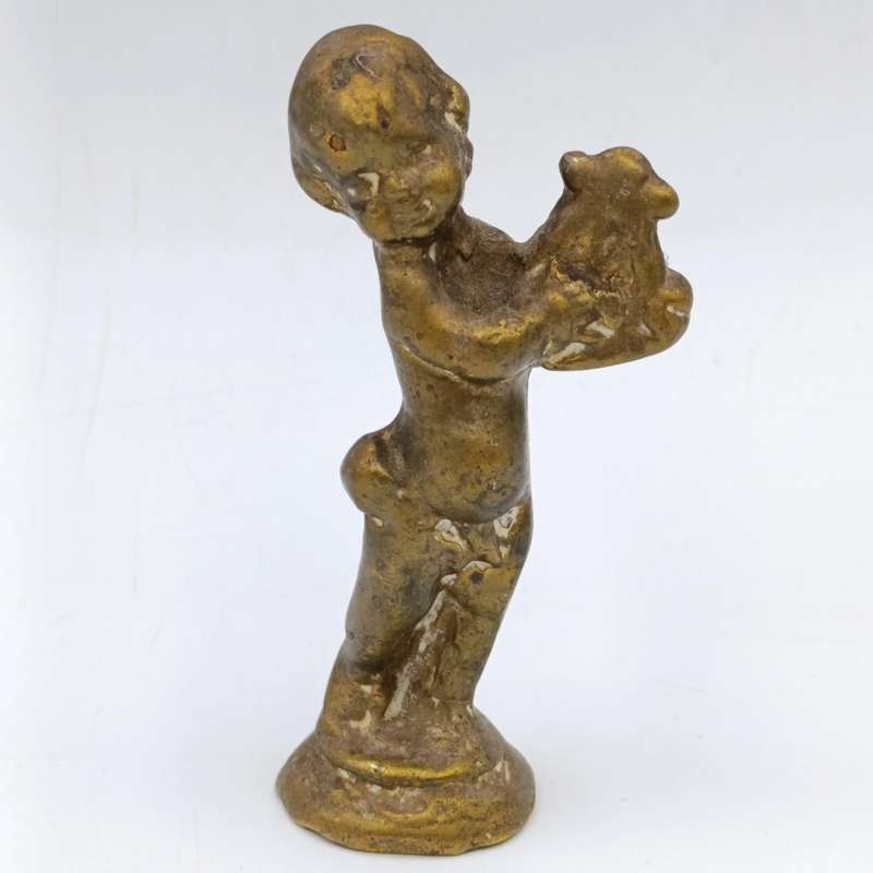 Set of 3 brass Musical Cherub figurines