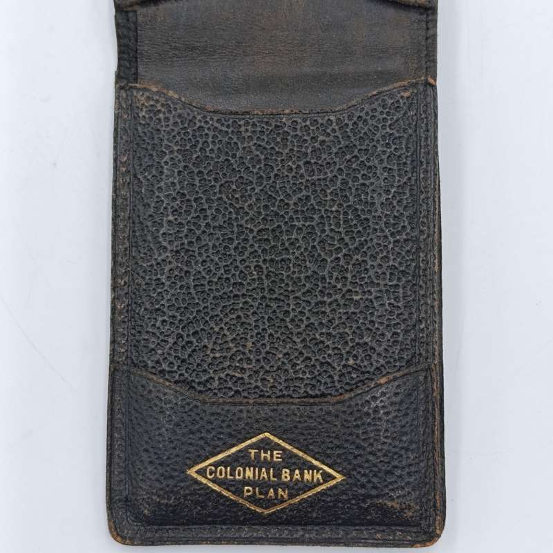 Colonial Bank antique / vintage leather and leatherette purse