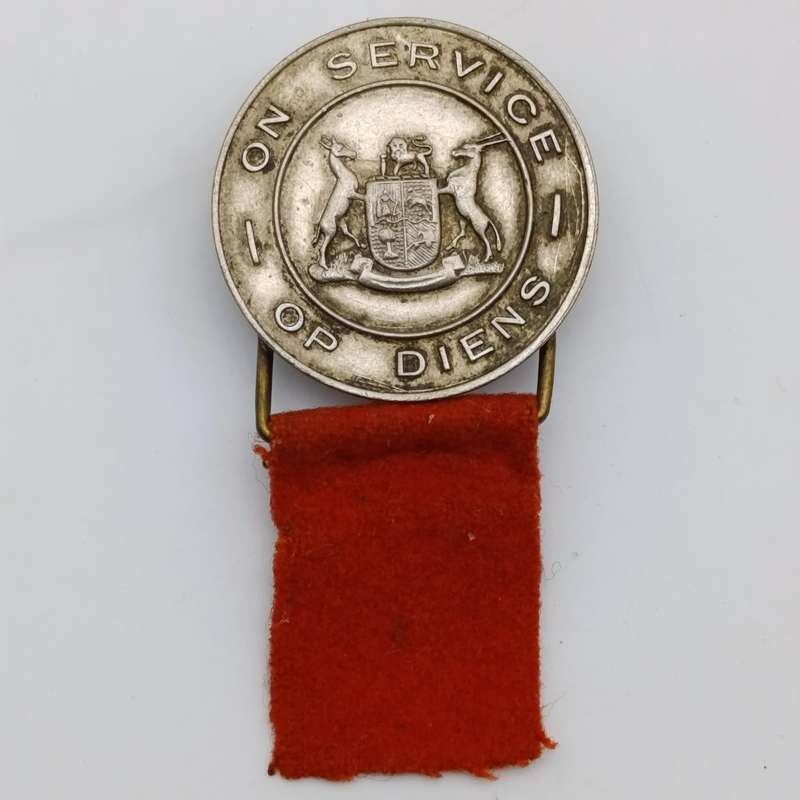 WW2 South African On Service lapel badge #37/644