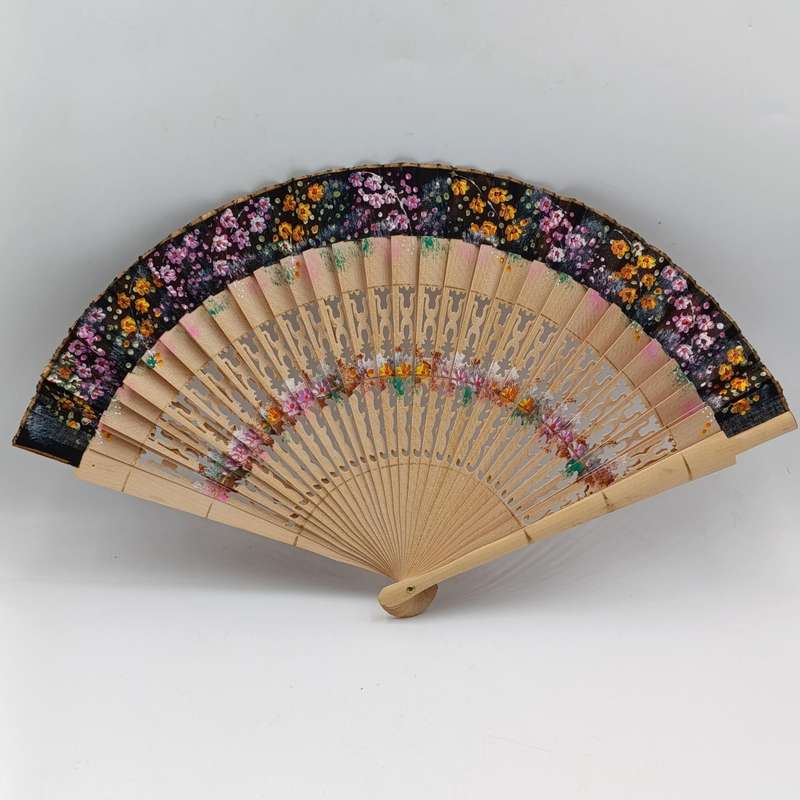 Vintage wooden Chinese hand fan