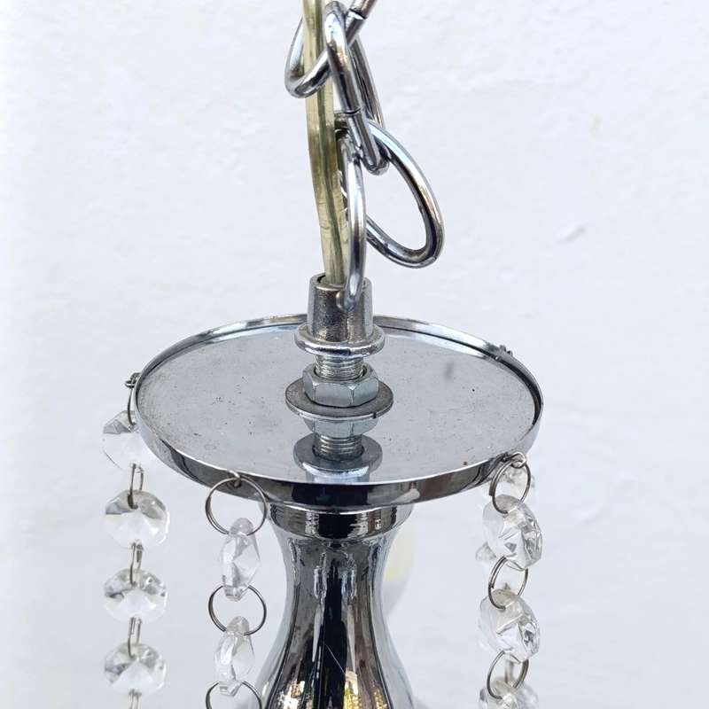 White metal Crystal-decorated 5 arm chandelier