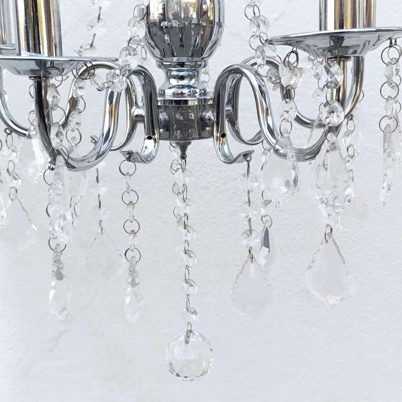 White metal Crystal-decorated 5 arm chandelier