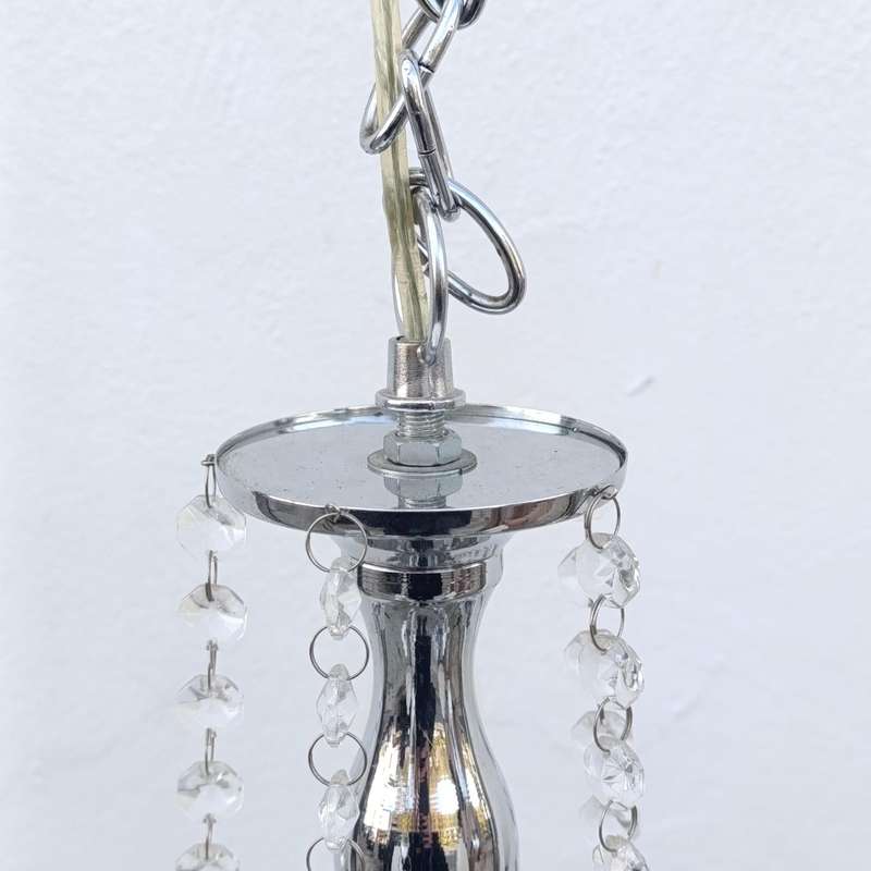 White metal Crystal-decorated 5 arm chandelier