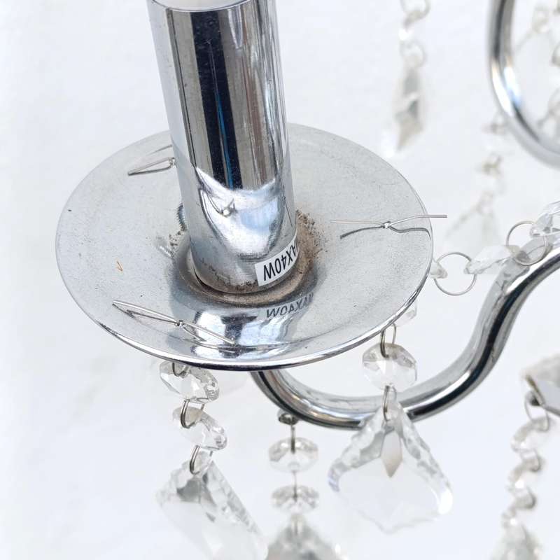 White metal Crystal-decorated 5 arm chandelier