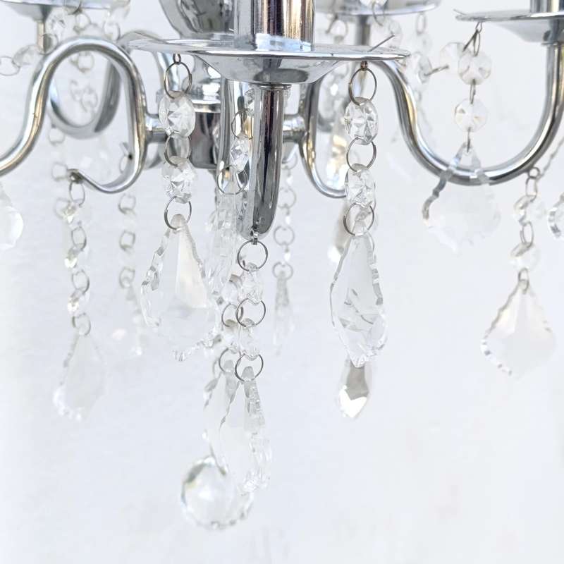 White metal Crystal-decorated 5 arm chandelier