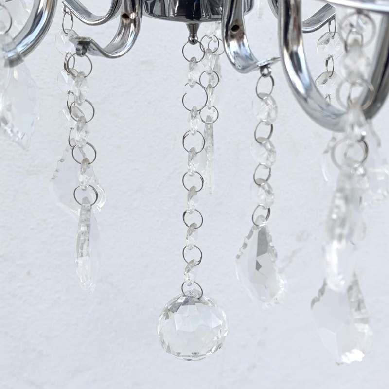 White metal Crystal-decorated 5 arm chandelier