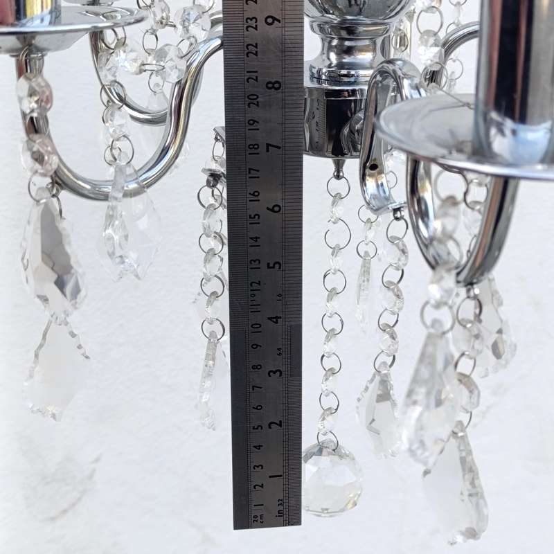 White metal Crystal-decorated 5 arm chandelier