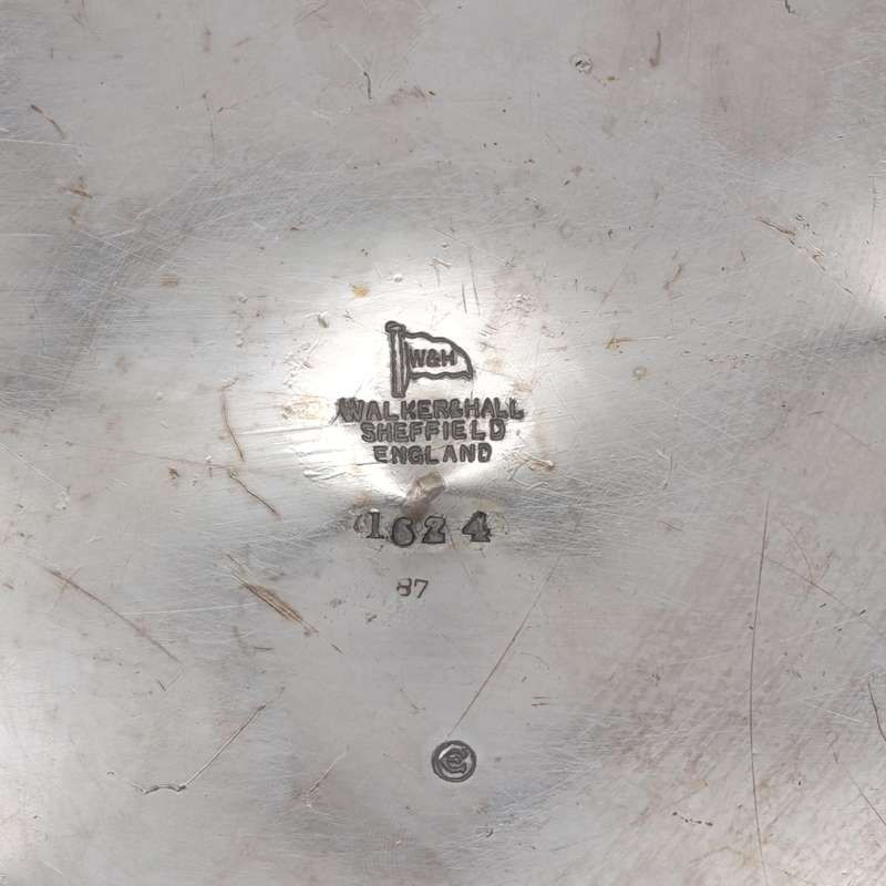 Antique Walker and Hall silverplated Britannica Metal serving dish with lid