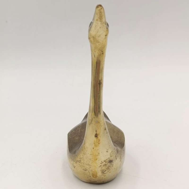 Vintage brass swan figurine - 14,5cm high