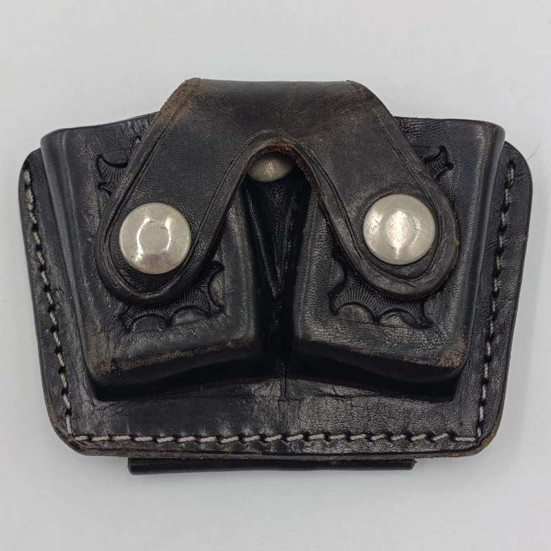 Vintage El-Paso leather double load ammo pouch - marked BS