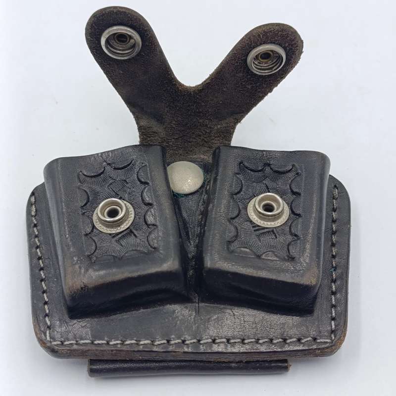Vintage El-Paso leather double load ammo pouch - marked BS