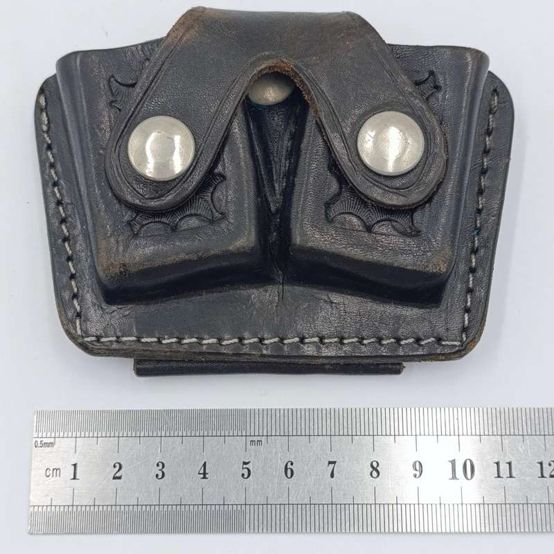 Vintage El-Paso leather double load ammo pouch - marked BS