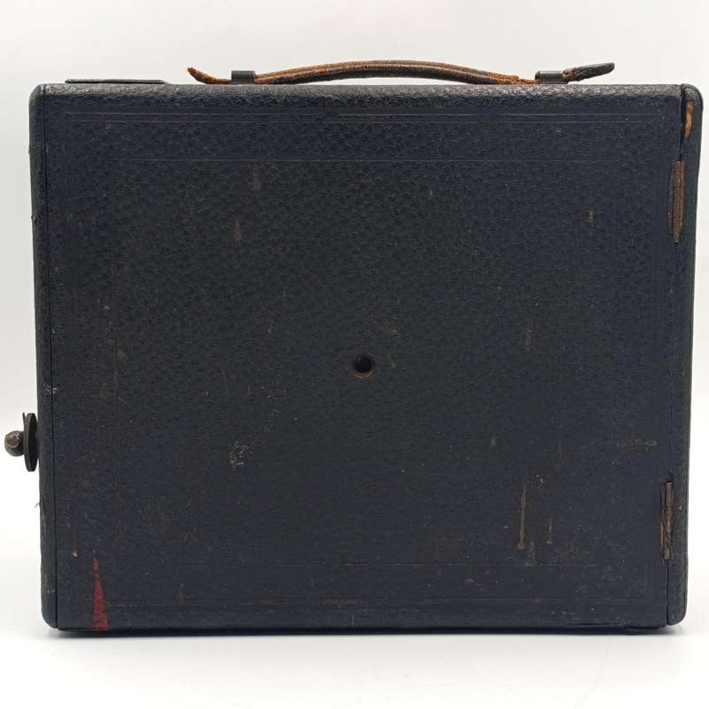 Antique Falling plate box camera - leather handle broken