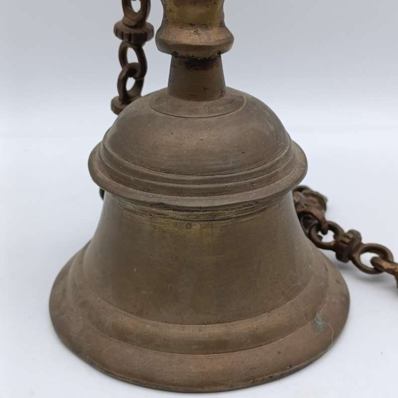 Vintage brass Tibetan Buddhist temple bell